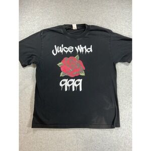 Juice Wrld 999 Club Rose Graphic T-Shirt Mens Black Premium Cotton Tee 2184